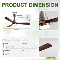 Apex 6-Speed Smart LED Ceiling Fan with Wood Blades