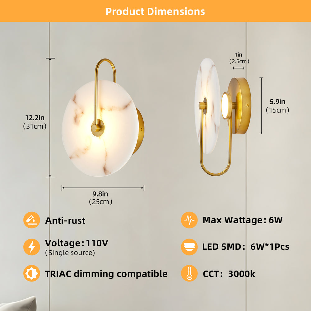 Aura Minimalist LED Wall Sconce with TRIAC Dimming