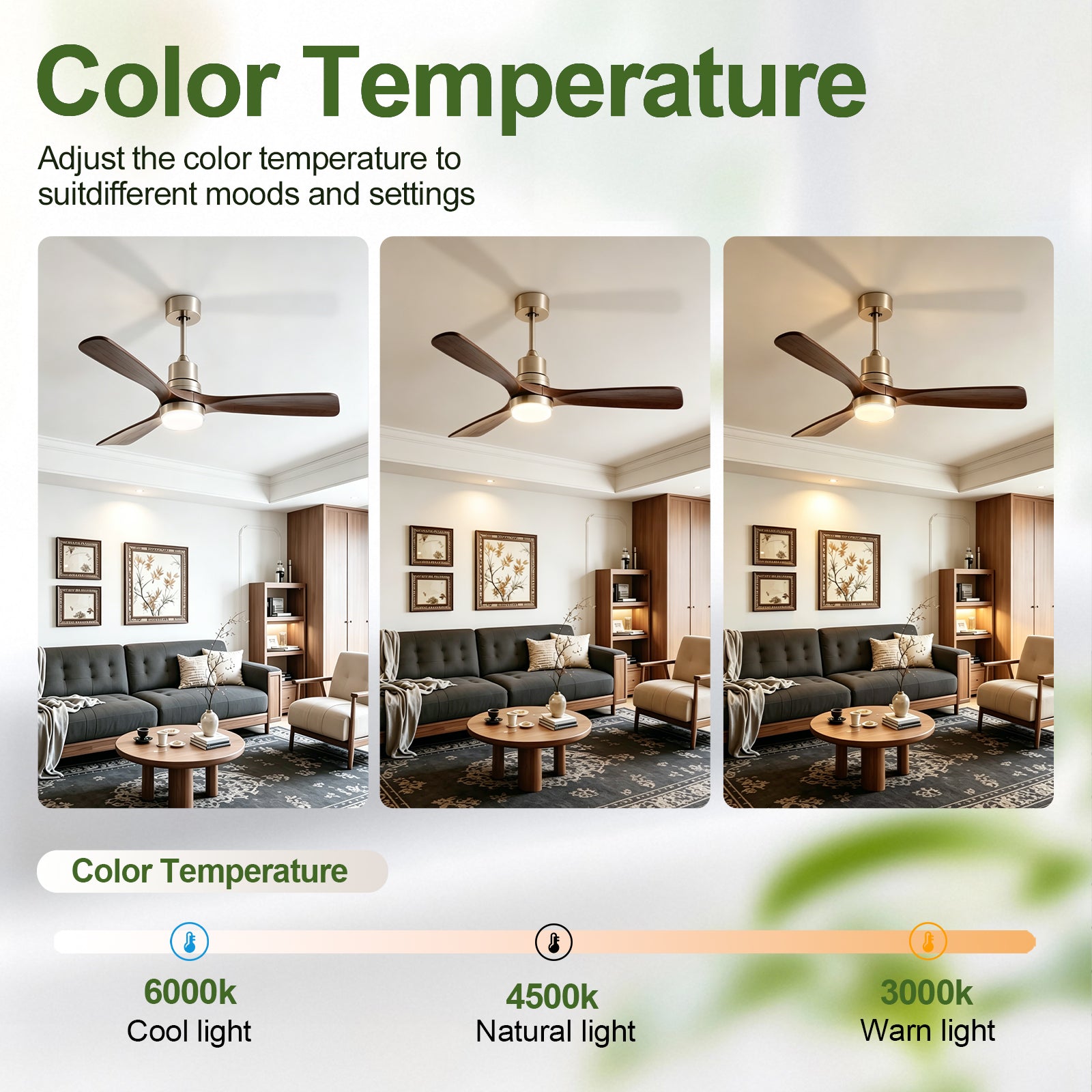 Apex 6-Speed Smart LED Ceiling Fan with Wood Blades