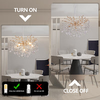 24" Luxury Tree Branch Adjustable Crystal Chandelier