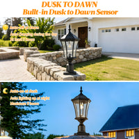 Sentinel Dusk-to-Dawn Solar Post Light (Matte Black)