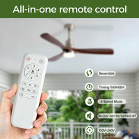 Apex 6-Speed Smart LED Ceiling Fan with Wood Blades