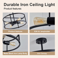 Apex Matte Black 4-Light Flush Mount Ceiling Light