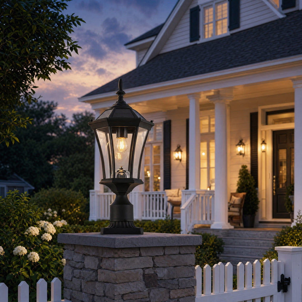 Sentinel Dusk-to-Dawn Solar Post Light (Matte Black)